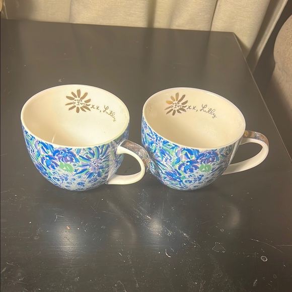 Lilly Pulitzer Blue Floral Mugs - Picture 1 of 5